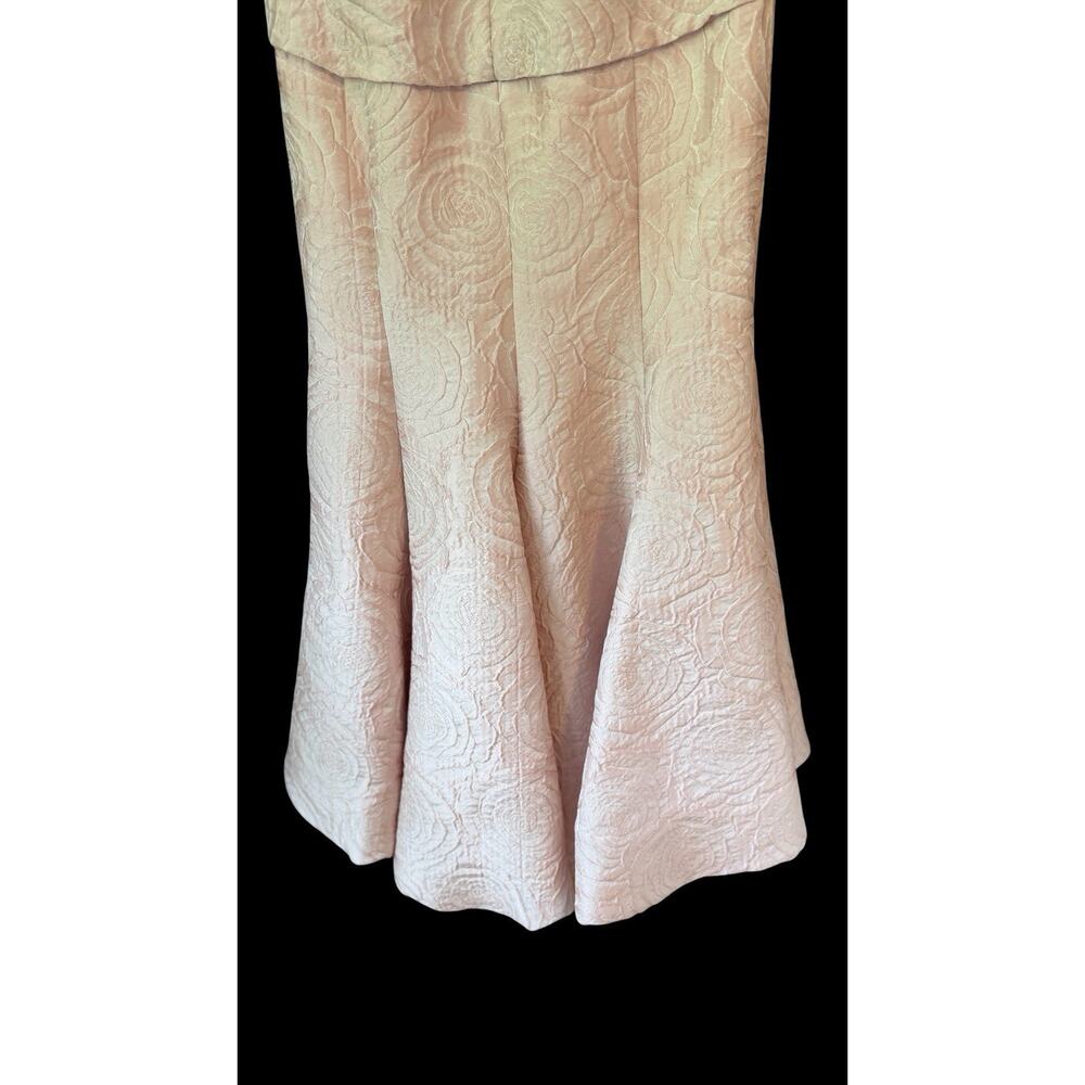 Terani Couture Womens Pink Blush Off Shoulder Jacquard Mermaid Formal Gown Sz. 6 - Picture 8 of 12
